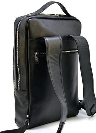 Кожаный рюкзак для ноутбука 15" дюймов ta-1240-4lx в черном цвете4 фото