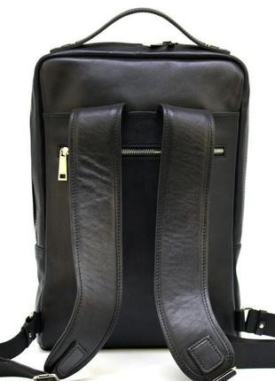 Шкіряний рюкзак для ноутбука 15" дюймів ta-1240-4lx в чорному кольорі5 фото