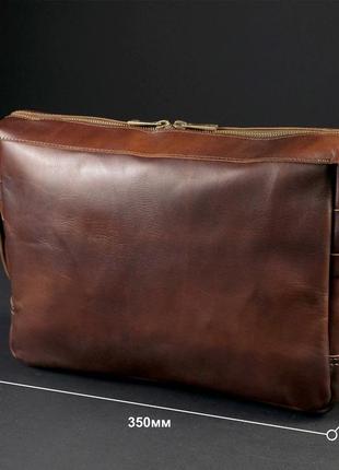 Мужская кожаная сумка "аарон", кожа итальянский краст, цвет вишня7 фото