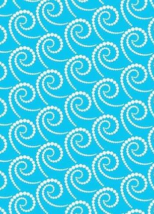 Бумага дизайнерская а4 (250 гр/м) белые волны на голубом2 фото