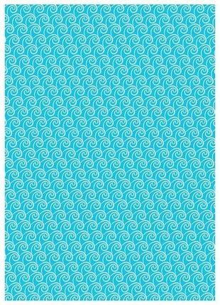 Папір дизайнерський а4 (250 гр/м) білі хвилі на блакитному1 фото