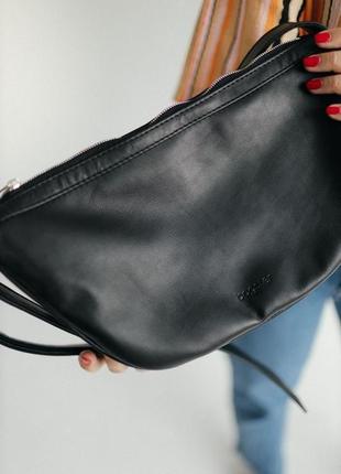 Жіноча сумка з натуральної шкіри (чорна), шкіряна сумка, кроссбоді жіноча2 фото