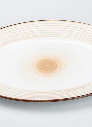 Тарелка обеденная керамическая 33.5х24.5 см плоская овальная
