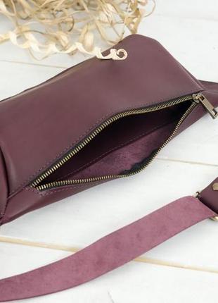 Жіноча шкіряна сумка "модель №56 міні" шкіра італійський краст, колір бордо6 фото