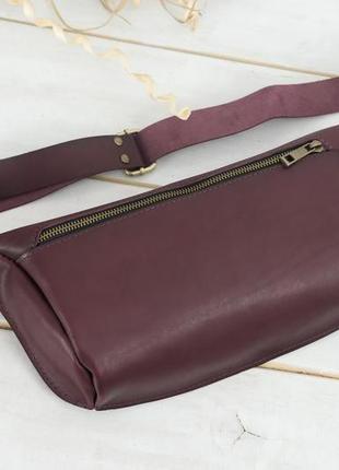 Жіноча шкіряна сумка "модель №56 міні" шкіра італійський краст, колір бордо2 фото
