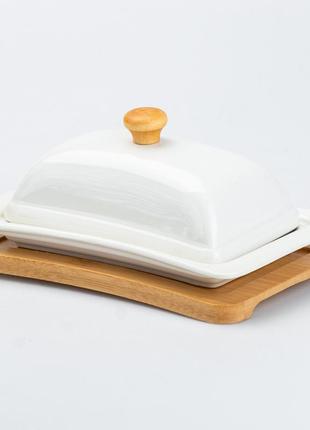 Масленка для сливочного масла и сыра с крышкой бамбуковая 18 х 11.5 х 7 см5 фото