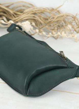 Жіноча шкіряна сумка "модель №56 міні" шкіра італійський краст, колір  зелений4 фото