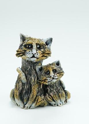 Статуэтка кошка мама и котёнок сat figurine