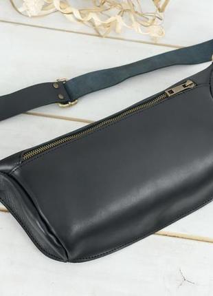 Жіноча шкіряна сумка "модель №56 міні" шкіра італійський краст, колір чорний2 фото