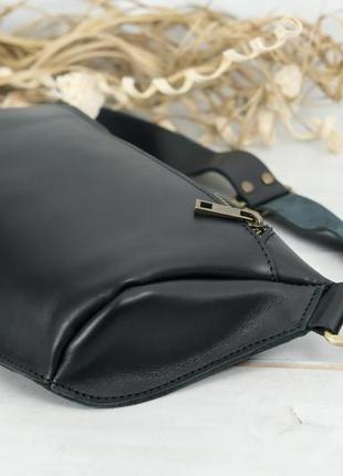 Жіноча шкіряна сумка "модель №56 міні" шкіра італійський краст, колір чорний4 фото