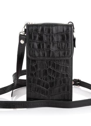 Кожаная женская сумка-чехол rep1-2122-4lx tarwa, чёрная2 фото