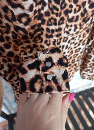 Сорочка в леопардовий принт, трендова сорочка3 фото