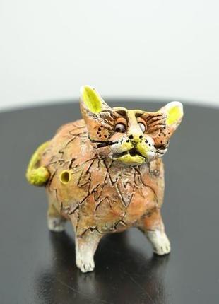 Свистулька котик керамічний свищик кіт1 фото