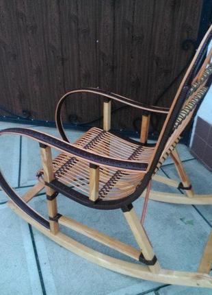 Кресло-качалка "ротанг" коричневая4 фото