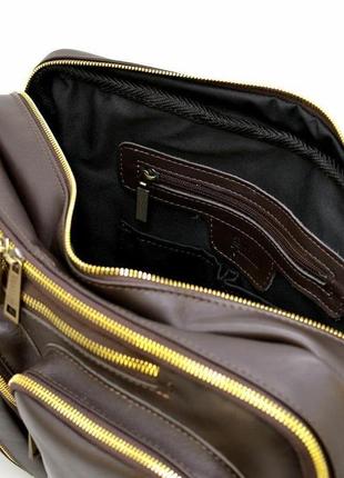 Сумка-трансформер tarwa 7014 из натуральной кожи - сумка-рюкзак, сумка-мессенджер, два отделения6 фото