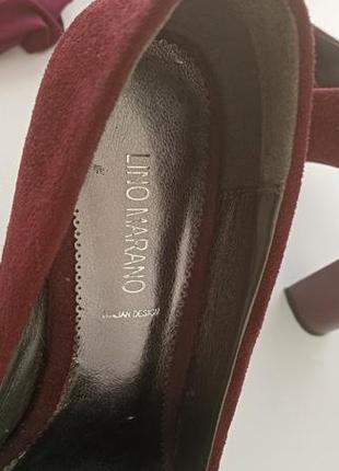 Женские замшевые бордовые туфли lino marano 🥀10 фото