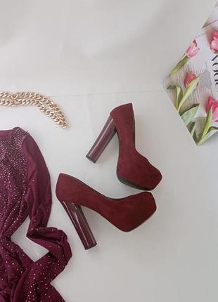 Женские замшевые бордовые туфли lino marano 🥀8 фото