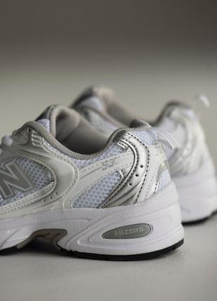 Крутезные кроссовки new balance 530 white silver7 фото