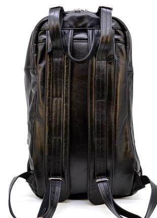 Чоловічий шкіряний рюкзак міський tarwa ga-7340-3md чорний5 фото