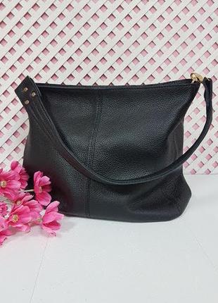 Сумка жіноча "єва" натуральна шкіра, чорний флотар