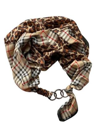 Атласный платок  "английский силуэт" my scarf, шейный платок, подарок женщине