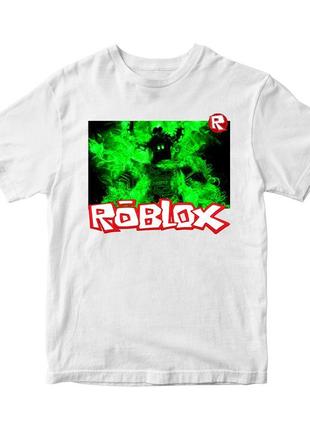 Футболка з оригінальним принтом онлан гри roblox "персонаж у зеленому вогні. roblox. роблокс"