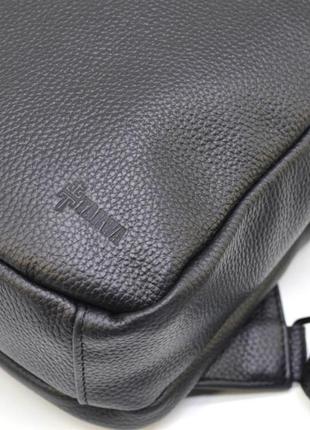 Кожаный мужской рюкзак черный tarwa fa-7287-3md на два отдела6 фото