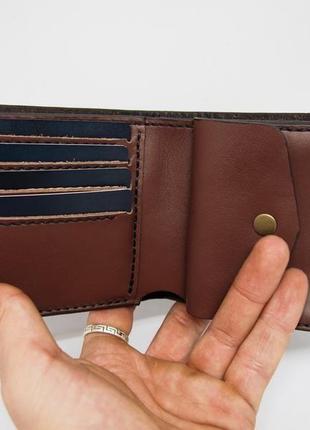 Кожаный бумажник с совой, купить подарок близкому кожаный кошелек, кожаный кошелек ручной работы6 фото