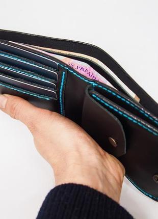 Жіночий шкіряний блакитний гаманець, ніжний гаманець подарунок дівчині9 фото