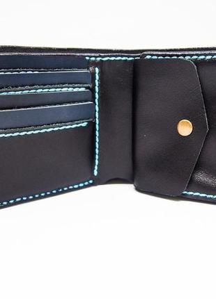 Жіночий шкіряний блакитний гаманець, ніжний гаманець подарунок дівчині5 фото