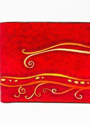 Жіночий червоний шкіряний гаманець, шкіряний яскравий гаманець для дівчини, модний гаманець