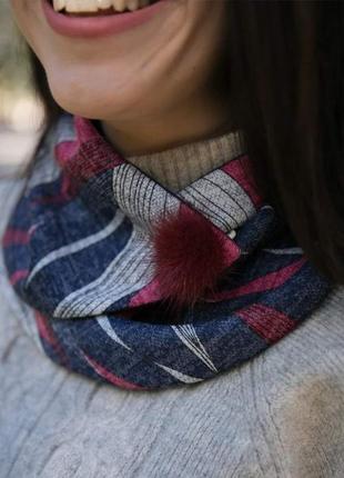 Шарф мини-снуд, шарф, теплый шарф2 фото