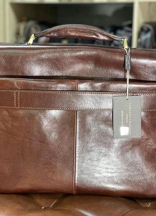 Кожаный портфель alessandria, кожа растительного дубления (italy).2 фото