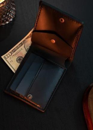 Шкіряний червоний гаманець з черепом, червоний гаманець подарунок з черепом мотоледи,5 фото