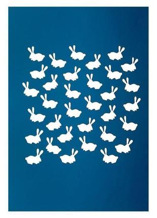 Великодній трафарет для пряників "зайці"1 фото
