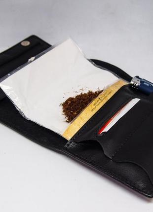 Кожаный кисет для табака, кисет подарок курильщику, кисет ручной работы с рисунком черепа6 фото