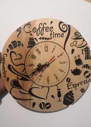 Часы настенные интерьерные "coffee time" 32х32 см. часы кофейная тема.2 фото