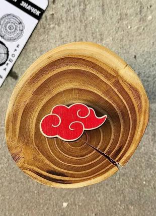 Деревянный значок "наруто акацуки"1 фото