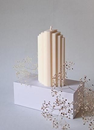 Соевая ароматизированная свеча "колонна" в подарочной коробке4 фото