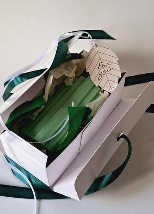 Соєва ароматизована свічка "колона" у подарунковій коробці2 фото