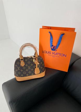 Сумка женская в стиле louis vuitton alma brown5 фото