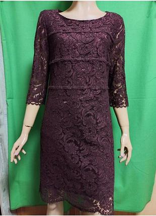 Плаття з натурального гіпюру в кольорі бордо marc cain1 фото