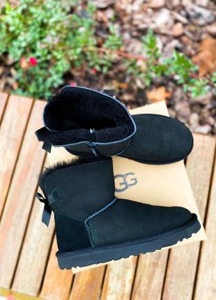 Ugg mini bailey bow "black"🆕 шикарные женские угги с бантом 🆕 купить наложенный платёж5 фото