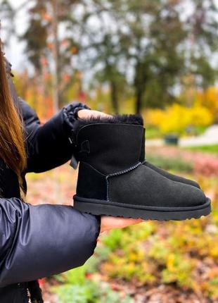 Ugg mini bailey bow "black"🆕 шикарные женские угги с бантом 🆕 купить наложенный платёж8 фото