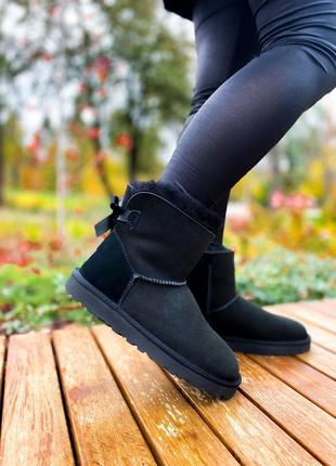 Ugg mini bailey bow "black"🆕 шикарные женские угги с бантом 🆕 купить наложенный платёж