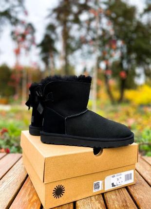 Ugg mini bailey bow "black"🆕 шикарные женские угги с бантом 🆕 купить наложенный платёж6 фото