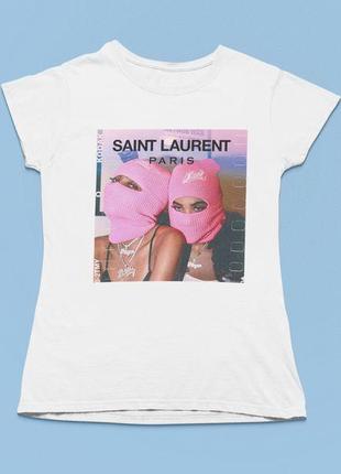 Женская футболка с принтом saint laurent2 фото
