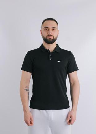 Чоловіча чорна літня футболка поло nike