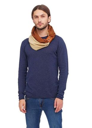 Кашемировый шарф"милан ", шарф снуд, шарф бактус, зимний мужской шарф, большой мужской шарф2 фото