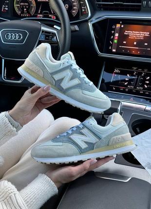 🔥жіночі кросівки new balance 574 gray yellow